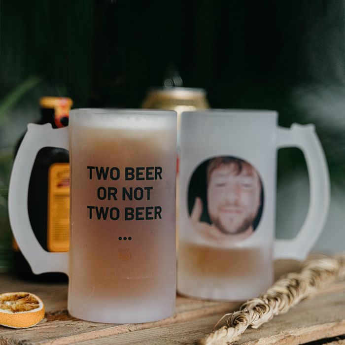 Boccale da birra personalizzato con foto stampata in sublimazione