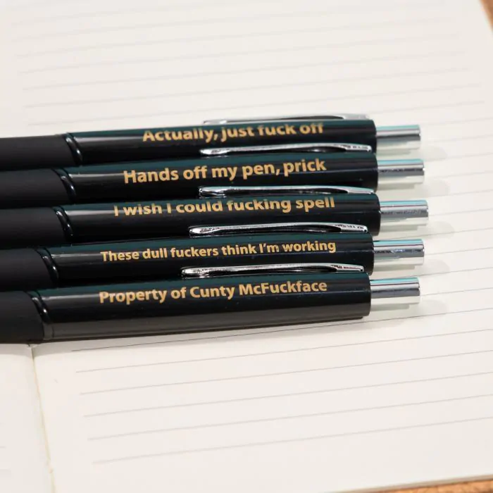 30% di sconto sulla migliore offerta-7pcs penne leopardate penne a sfera,  regali divertenti per ufficio penne divertenti parolaccia quotidiana set di  penne
