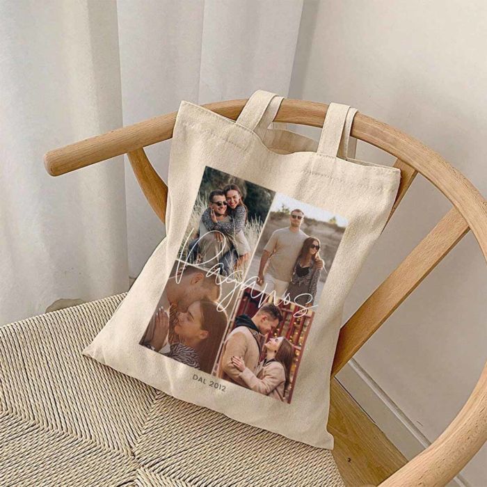 Borsa Personalizzata Shopper con 4 foto e Testo