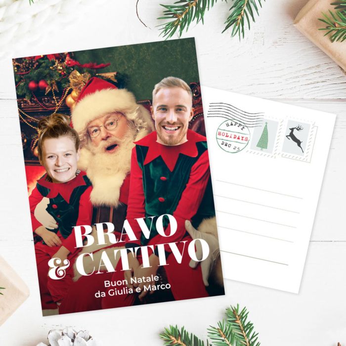 Biglietto di Natale Personalizzato con 2 Facce