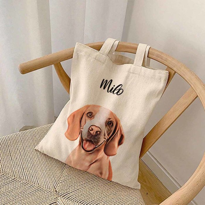 Borsa Personalizzata Shopper con Animale Domestico in stile Fumetto