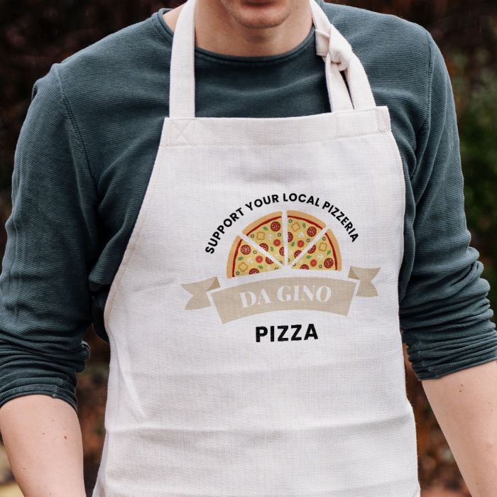 Grembiule da Cucina Personalizzato con Pizza e Nome 